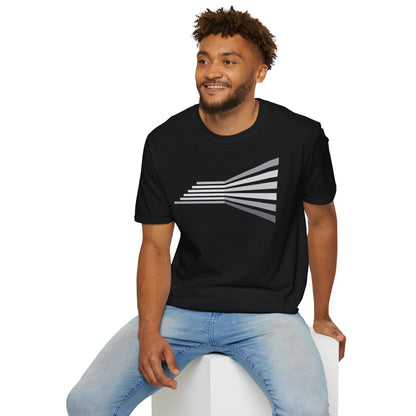 Abstract Monochrome Gradient Stripe T-Shirt