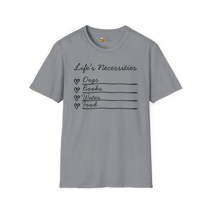 Life's Necessities Dogs & Books Softstyle T-Shirt