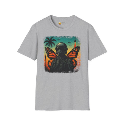 Vintage Jetfighter Summer Butterfly Softstyle T-Shirt