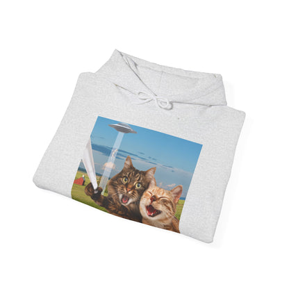 Cat UFO Selfie Heavy Hoodie