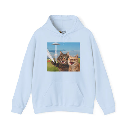 Cat UFO Selfie Heavy Hoodie