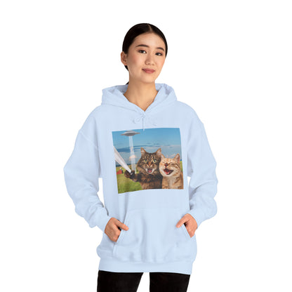 Cat UFO Selfie Heavy Hoodie