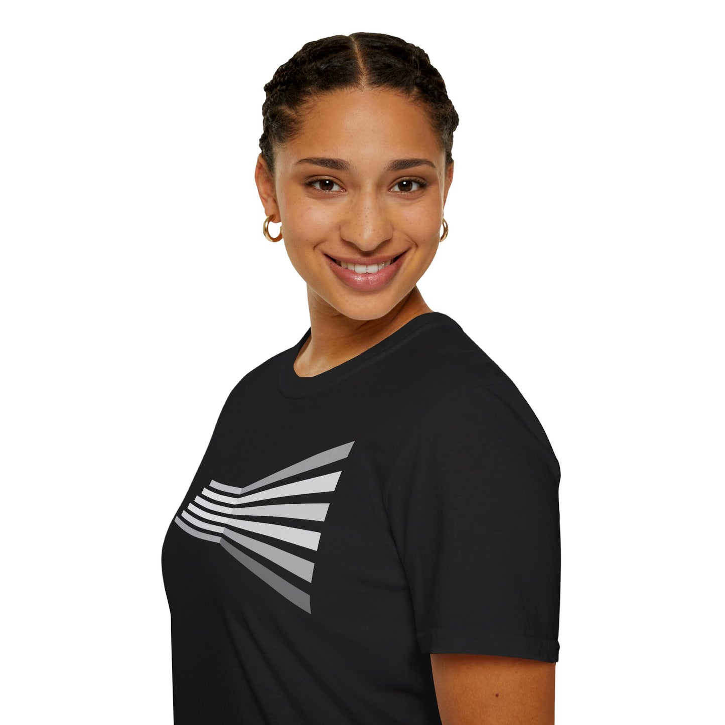 Abstract Monochrome Gradient Stripe T-Shirt