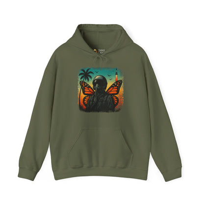 Vintage Jetfighter Summer Butterfly Heavy Hoodie