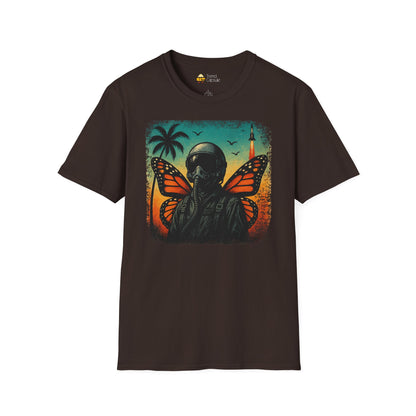 Vintage Jetfighter Summer Butterfly Softstyle T-Shirt