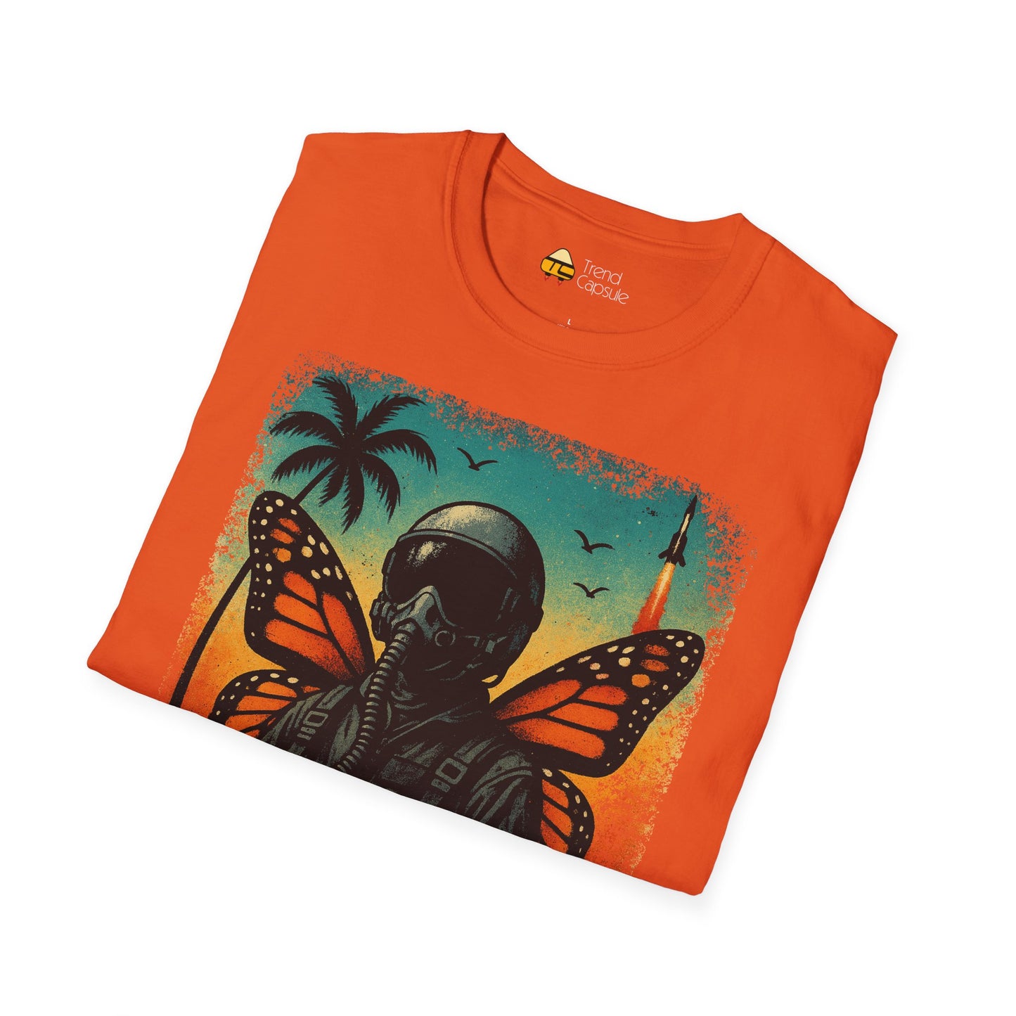 Vintage Jetfighter Summer Butterfly Softstyle T-Shirt