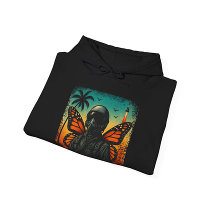 Vintage Jetfighter Summer Butterfly Heavy Hoodie
