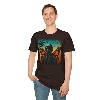 Vintage Jetfighter Summer Butterfly Softstyle T-Shirt