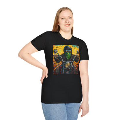 Biker Desert Road Spray-paint Softstyle T-Shirt