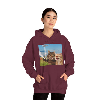 Cat UFO Selfie Heavy Hoodie
