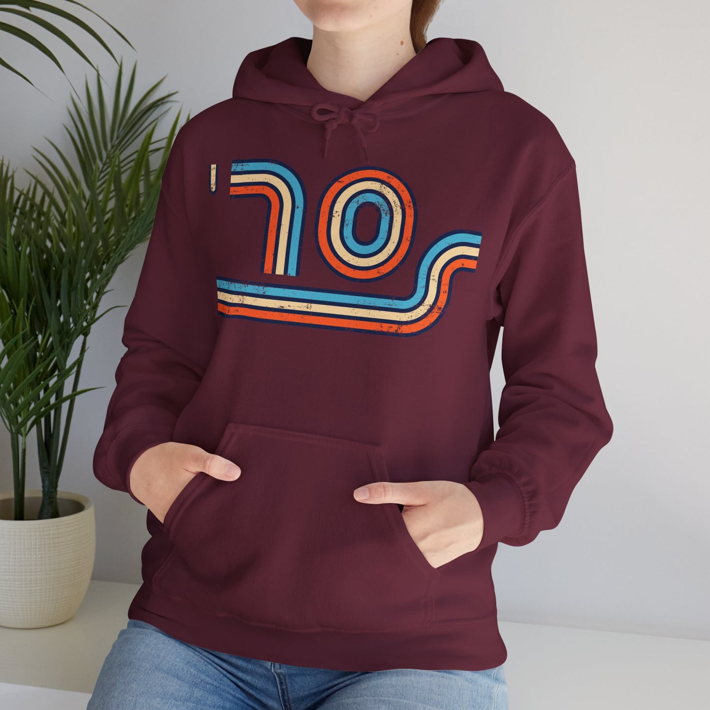 70s Distressed Retro Vibes Unisex Hoodie