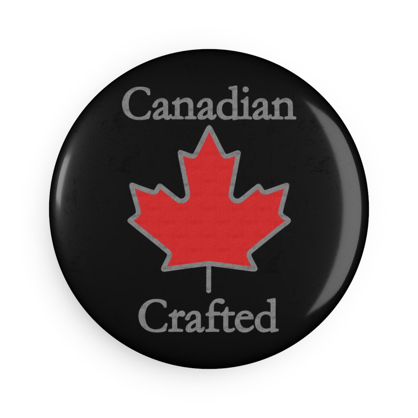 Canadian Crafted Dark Button Magnet, Round (1 & 10 pcs)