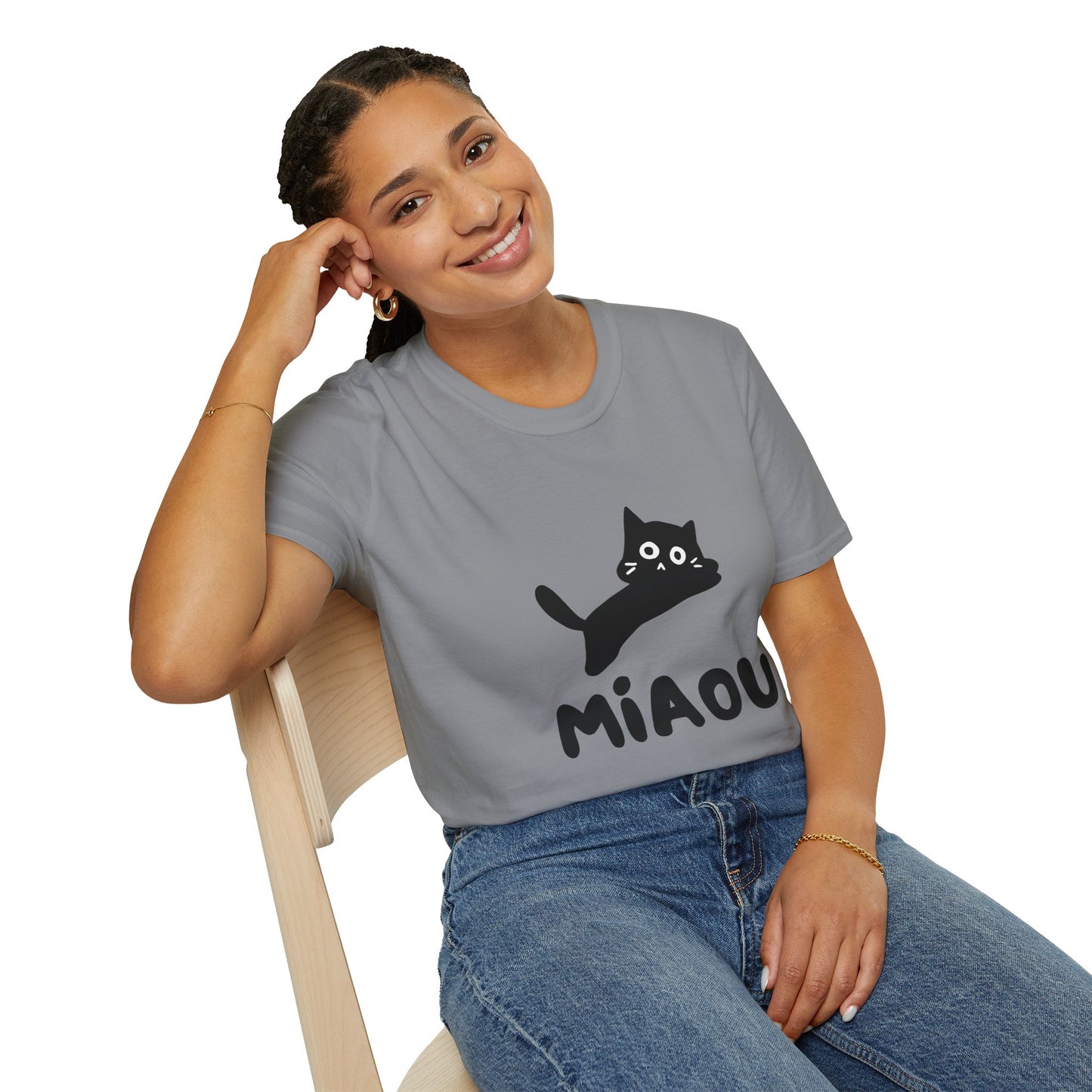 Playful Cat "MIAOU" Softstyle T-Shirt