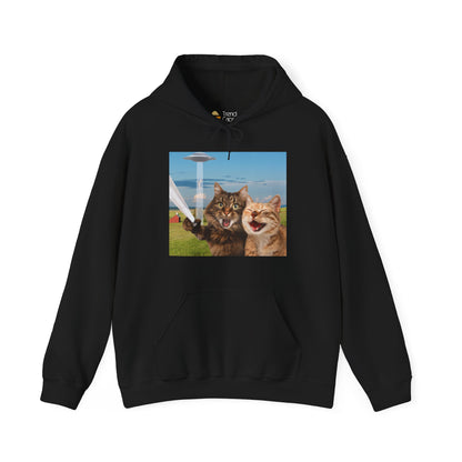 Cat UFO Selfie Heavy Hoodie
