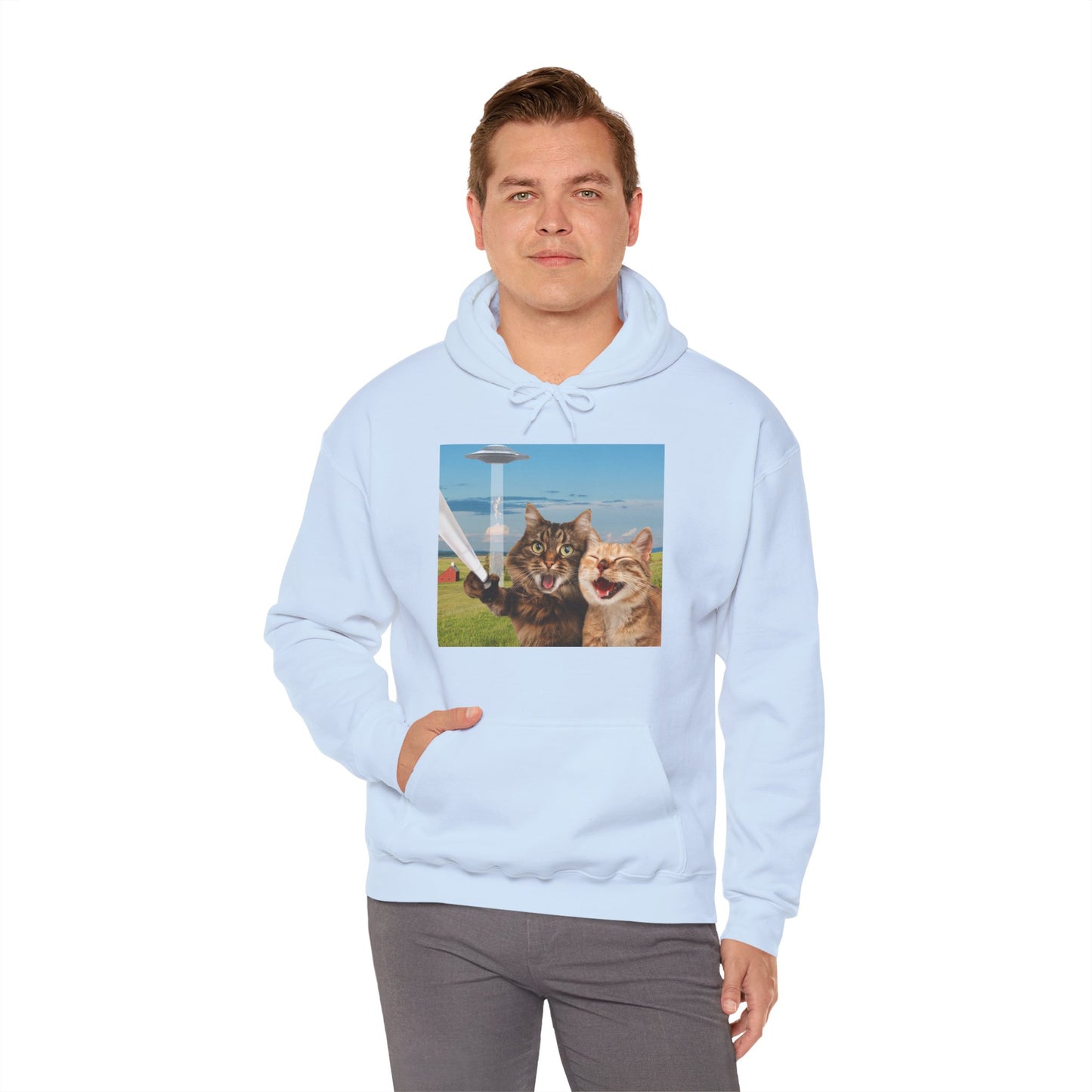 Cat UFO Selfie Heavy Hoodie