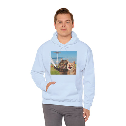 Cat UFO Selfie Heavy Hoodie