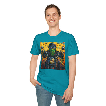 Biker Desert Road Spray-paint Softstyle T-Shirt