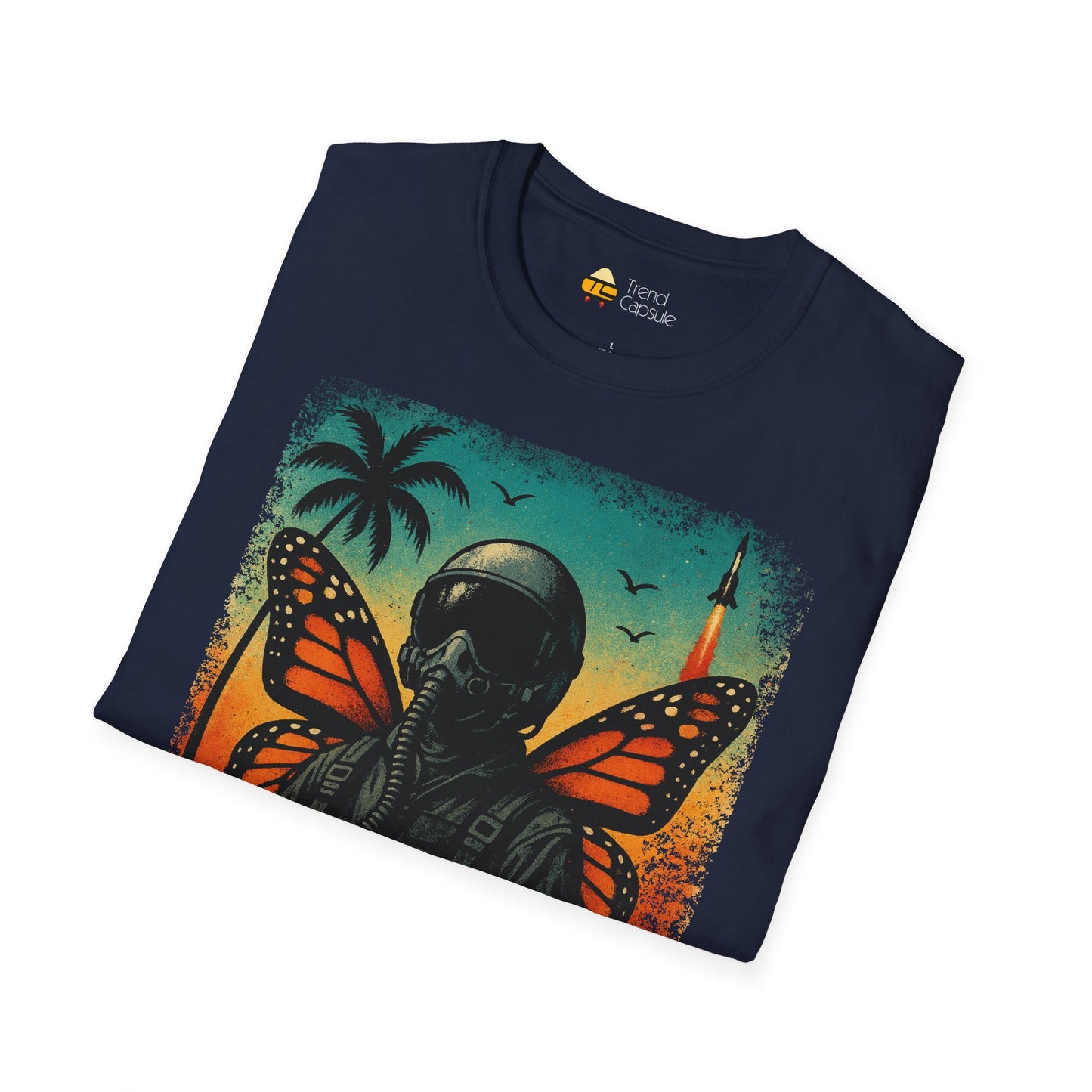 Vintage Jetfighter Summer Butterfly Softstyle T-Shirt