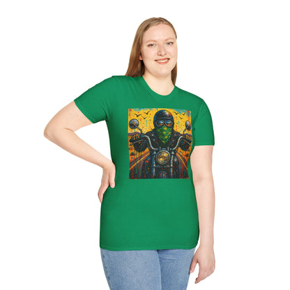 Biker Desert Road Spray-paint Softstyle T-Shirt