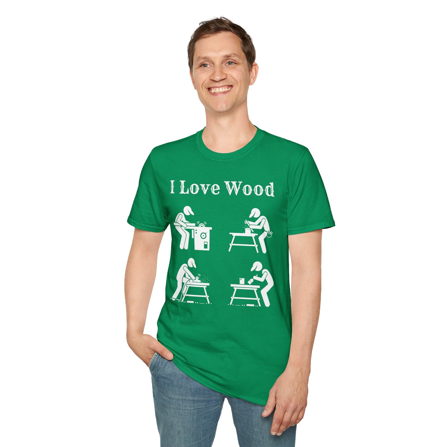 I Love Wood for Craftsmen Softstyle T-Shirt