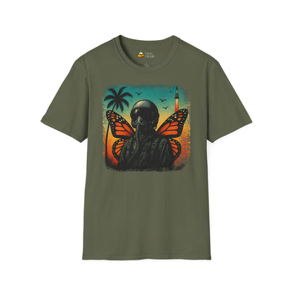 Vintage Jetfighter Summer Butterfly Softstyle T-Shirt
