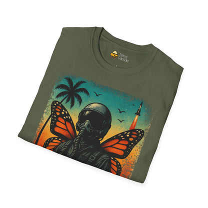 Vintage Jetfighter Summer Butterfly Softstyle T-Shirt