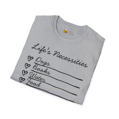 Life's Necessities Dogs & Books Softstyle T-Shirt