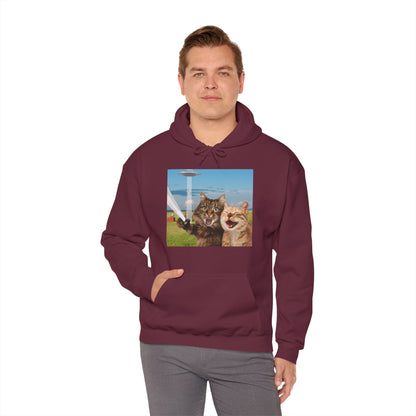 Cat UFO Selfie Heavy Hoodie