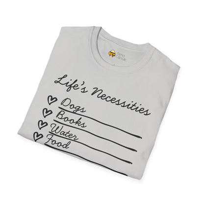 Life's Necessities Dogs & Books Softstyle T-Shirt