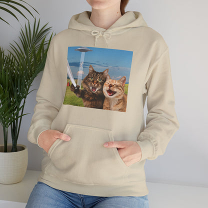 Cat UFO Selfie Heavy Hoodie
