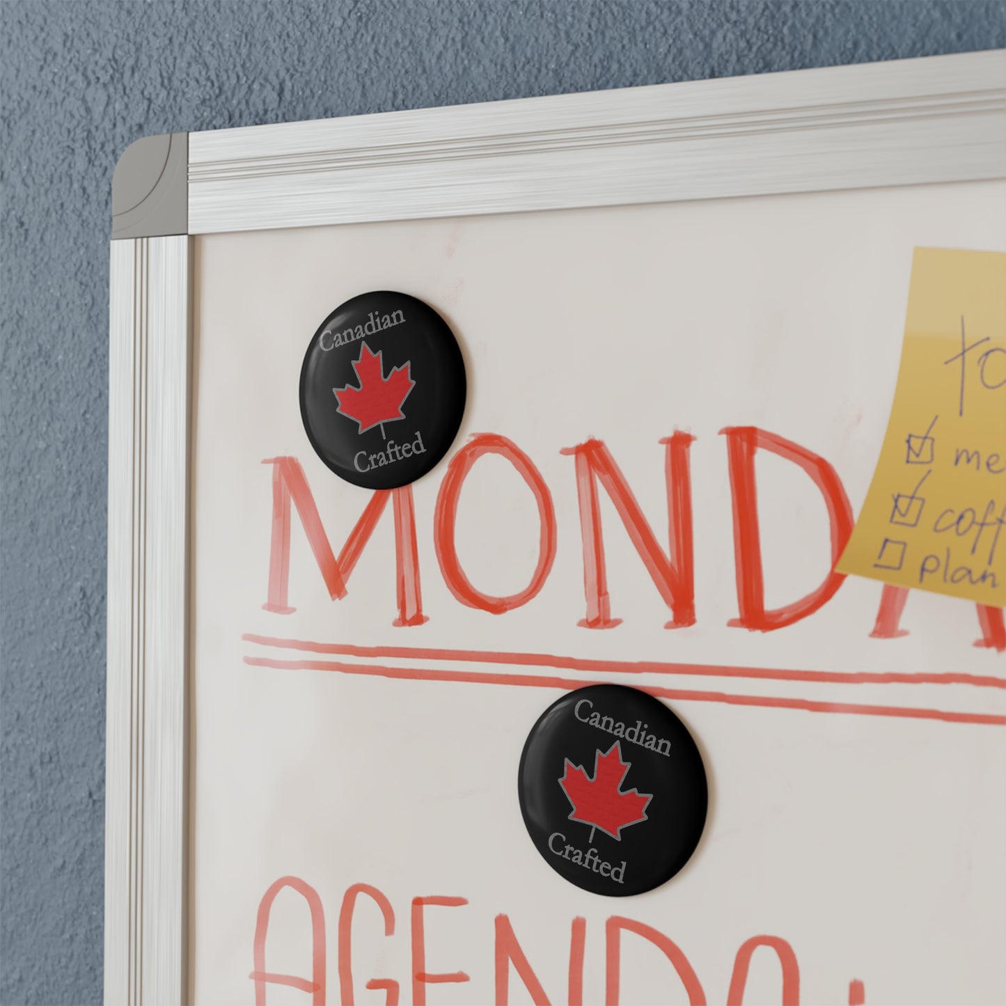 Canadian Crafted Dark Button Magnet, Round (1 & 10 pcs)