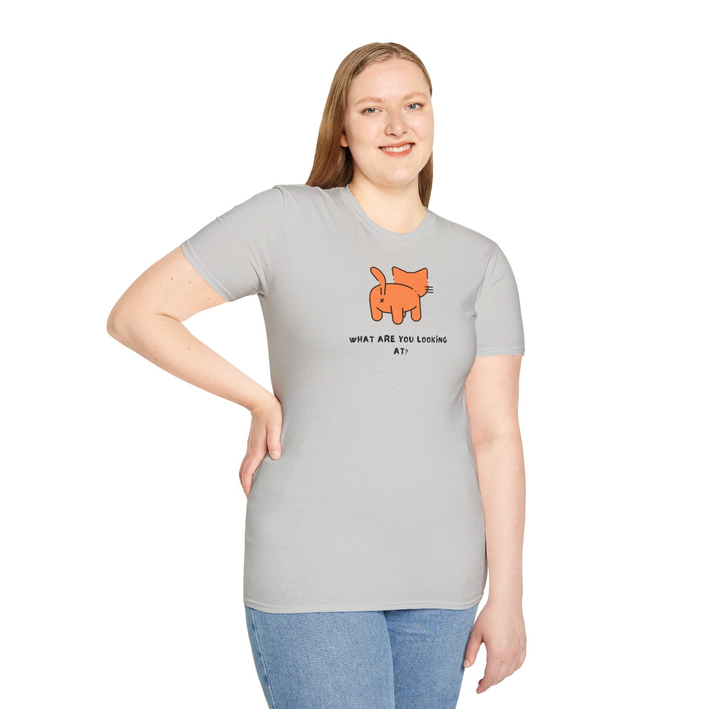 Funny Cat 'What Are You Looking At?' Softstyle T-Shirt