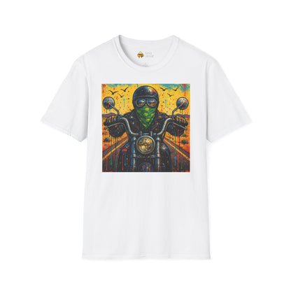 Biker Desert Road Spray-paint Softstyle T-Shirt