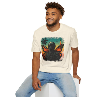 Vintage Jetfighter Summer Butterfly Softstyle T-Shirt