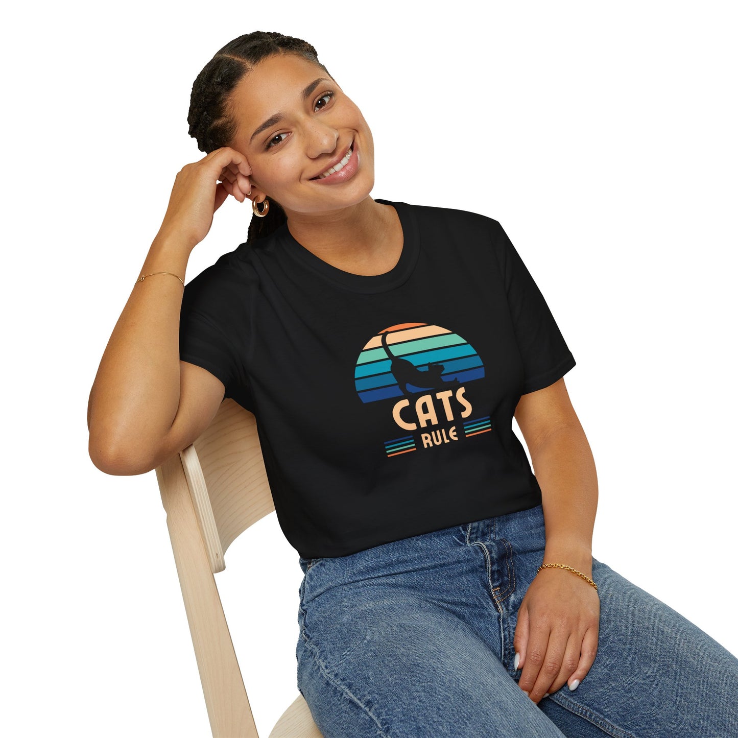 Retro Cats Rule Softstyle T-Shirt