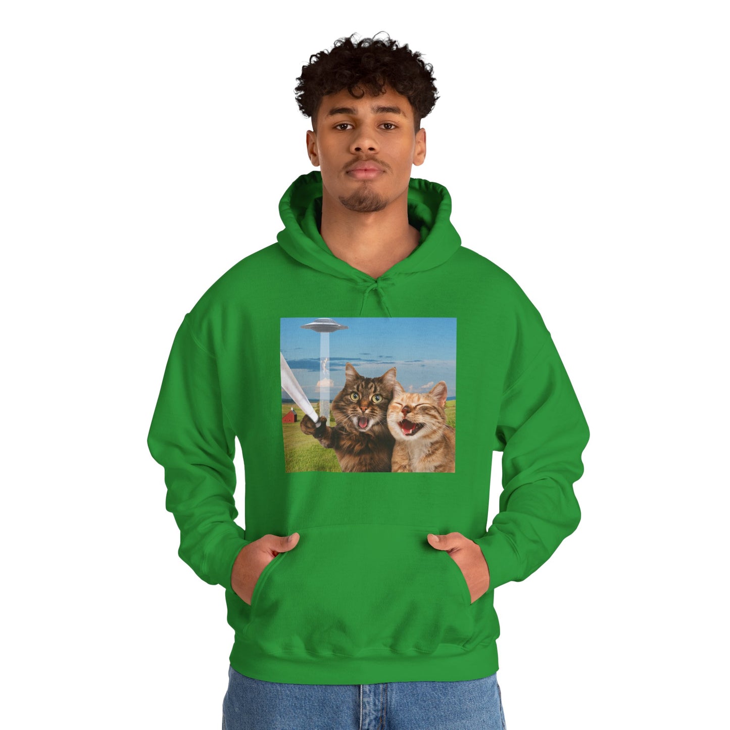 Cat UFO Selfie Heavy Hoodie