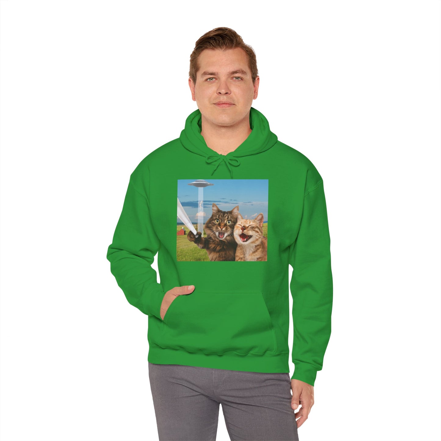 Cat UFO Selfie Heavy Hoodie