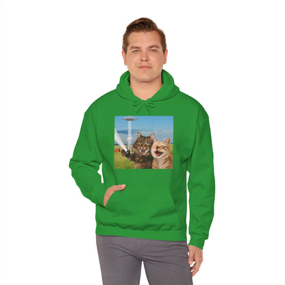 Cat UFO Selfie Heavy Hoodie