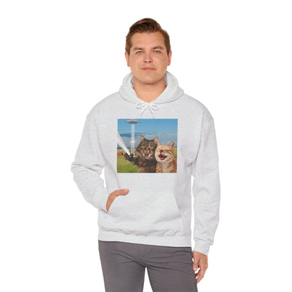 Cat UFO Selfie Heavy Hoodie