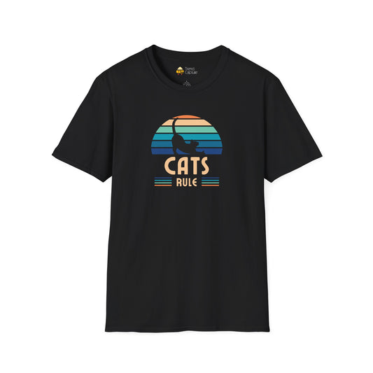 Retro Cats Rule Softstyle T-Shirt