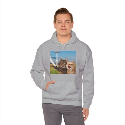 Cat UFO Selfie Heavy Hoodie