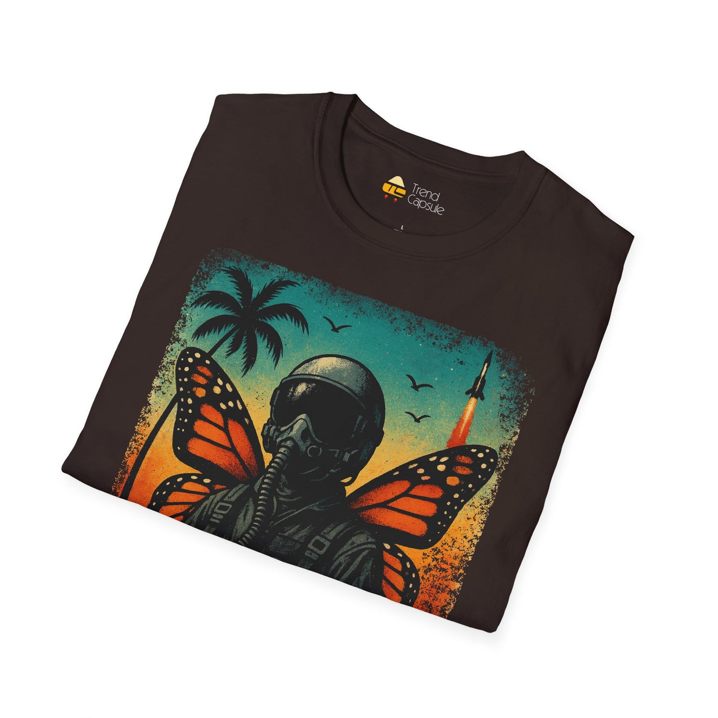 Vintage Jetfighter Summer Butterfly Softstyle T-Shirt