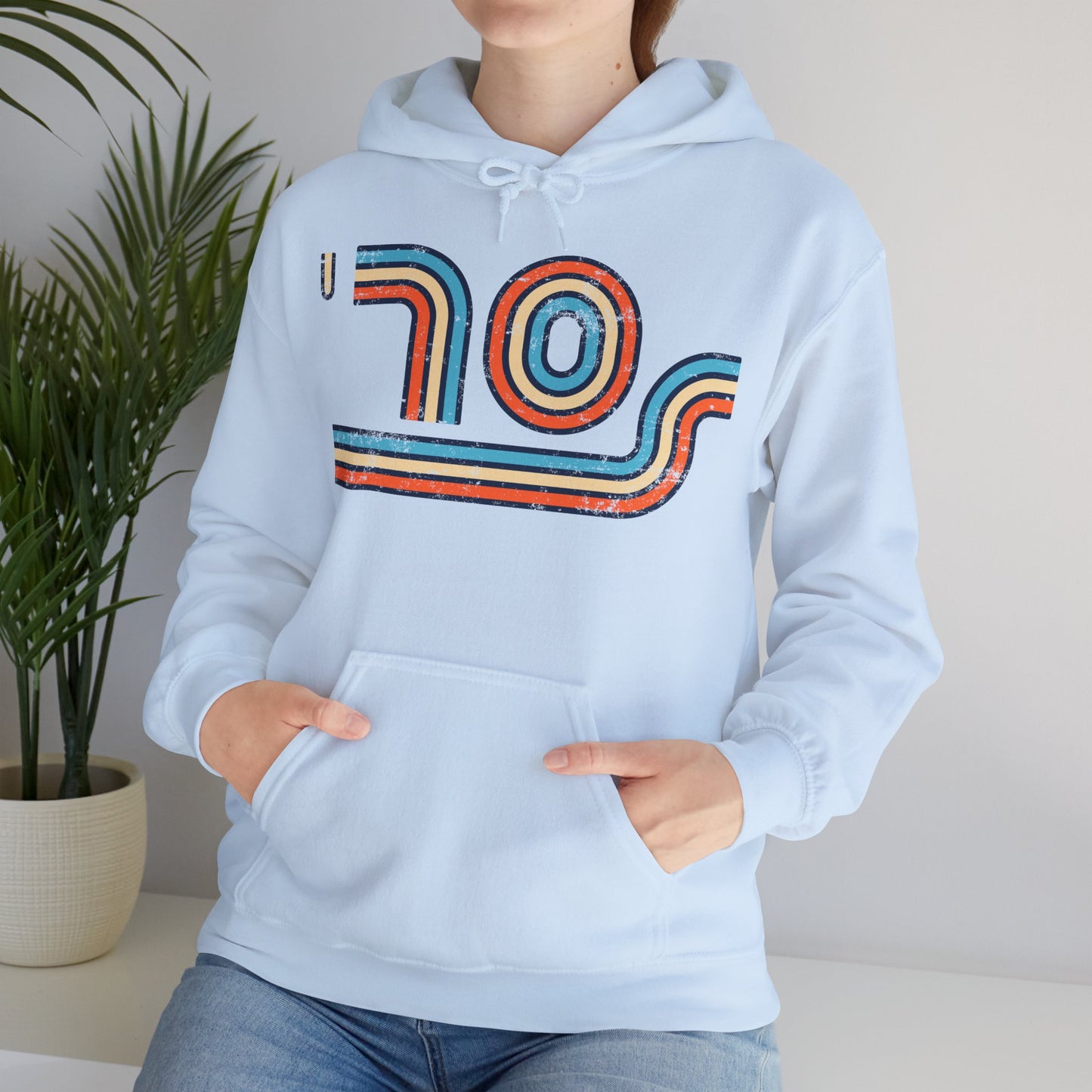 70s Distressed Retro Vibes Unisex Hoodie