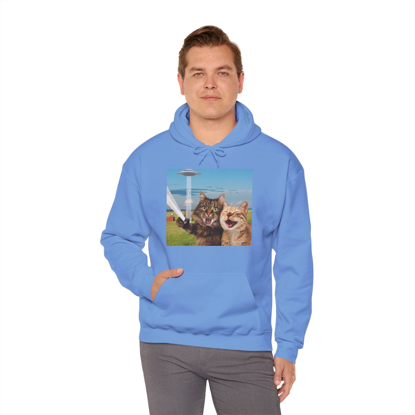 Cat UFO Selfie Heavy Hoodie