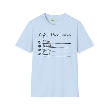 Life's Necessities Dogs & Books Softstyle T-Shirt