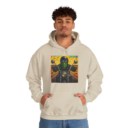 Biker Desert Road Spray-paint Heavy Hoodie